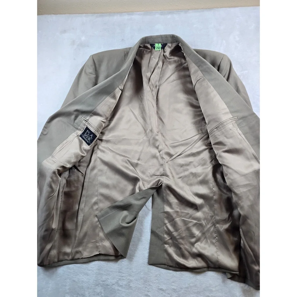JoS A Bank Suit Mens 50R 2 Piece Pants 40x31 Taupe Wool Pleated Classic Fit